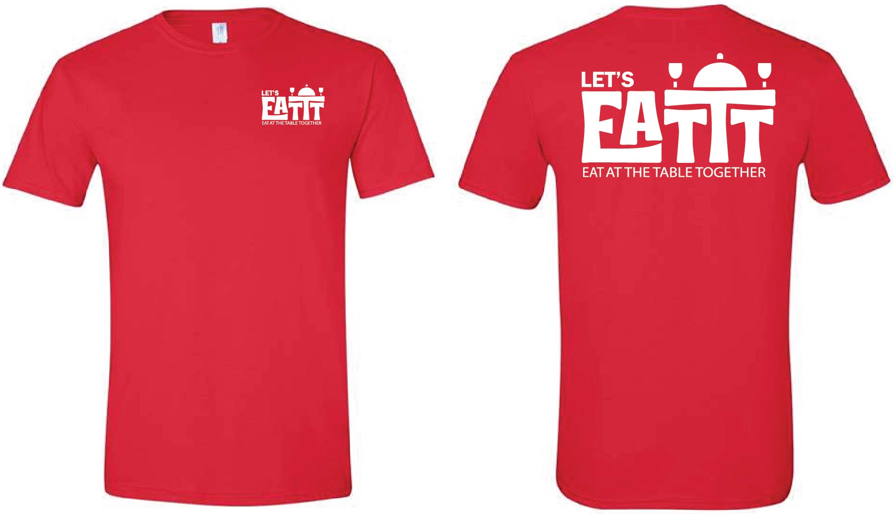 Let's EATTT White/Red Tee