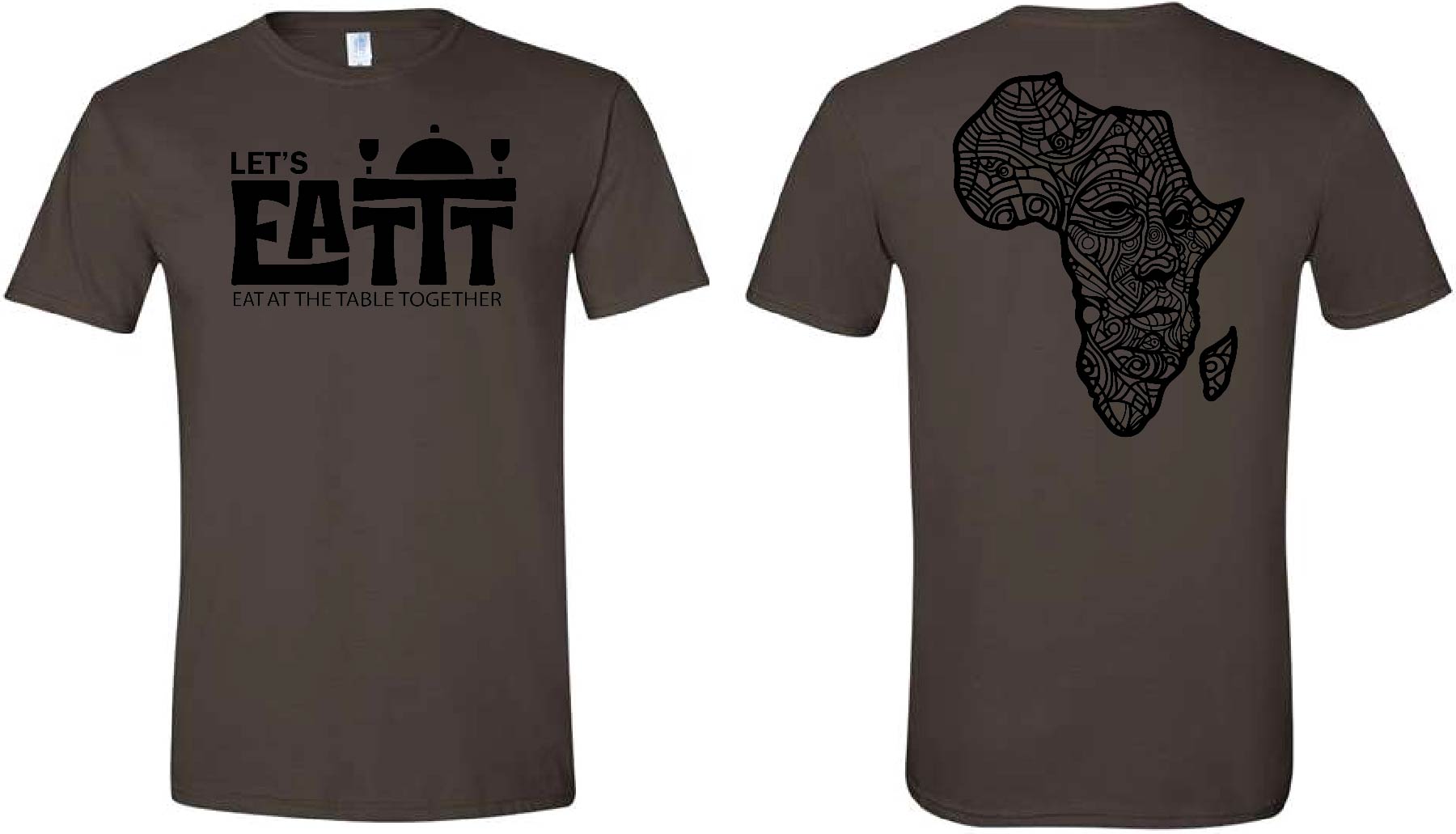 Let's EATTT Africa Black/Dark Chocolate Tee