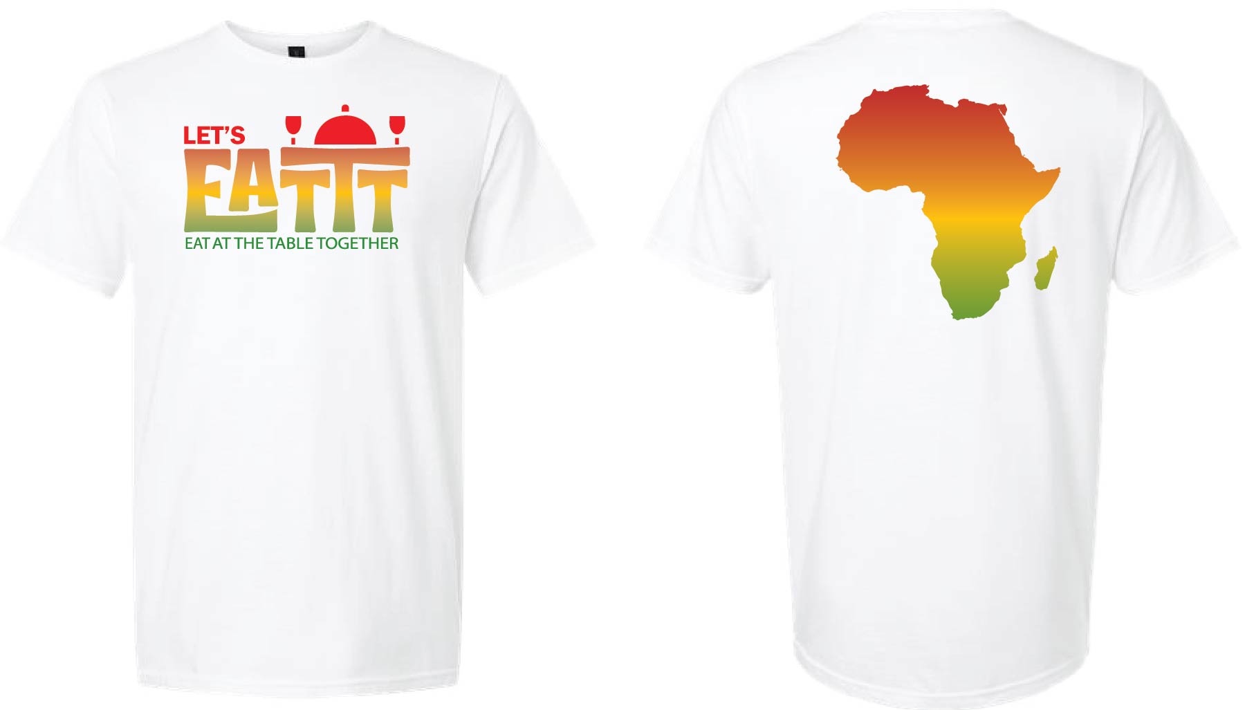 Let's EATTT Africa Multi-color/White Tee