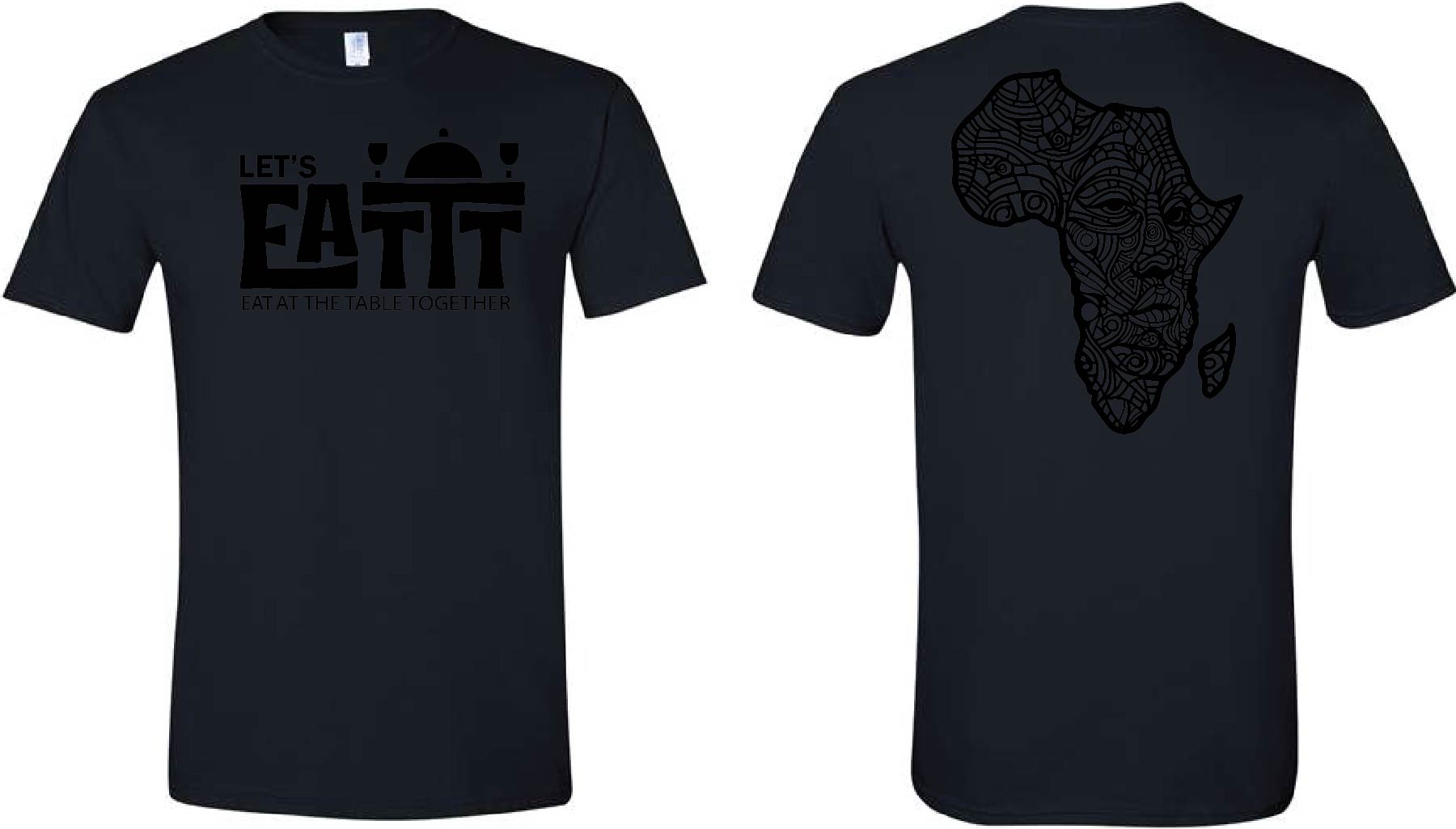 Let's EATTT Africa Black / Black Tee